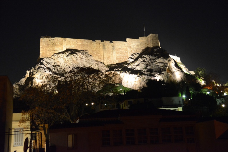Acropolis from our Rooftop Terrace - At Night.JPG